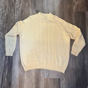 Karen Scott Woman Cable Knit Sweater Mock Turtleneck Pearl Button Detail Size 1X